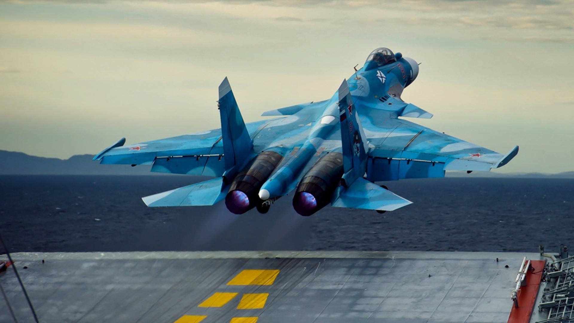 russia plane blue sea su-35 and dry ocean