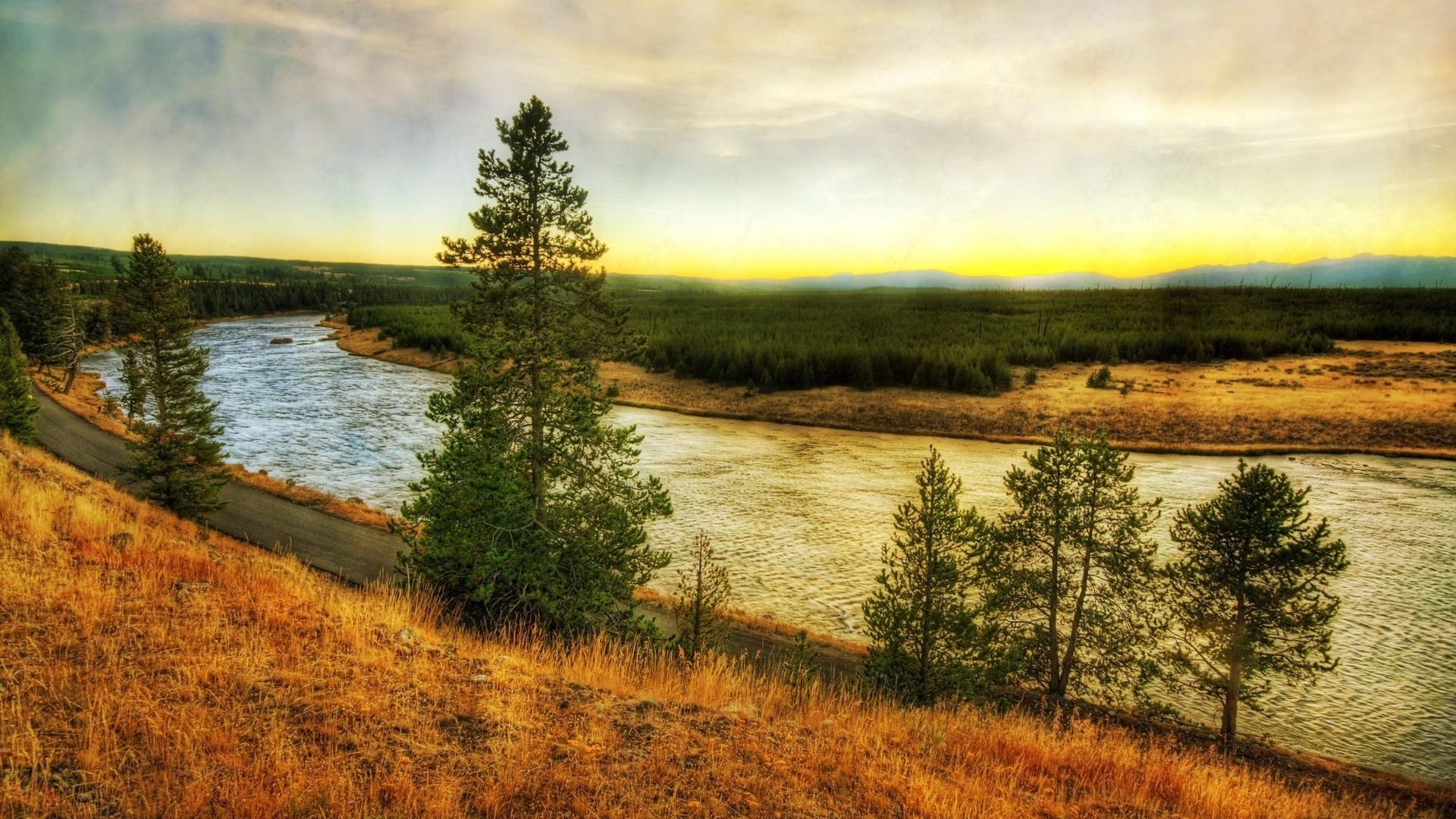 mountain streams water burnt grass autumn river forest