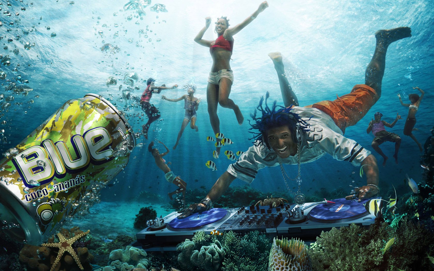 party under water dj controller drink