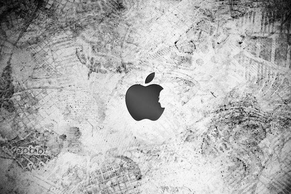 Logotipo del iPhone en la pared de fondo