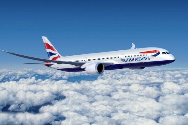 Avión de pasajeros grande blanco en el cielo