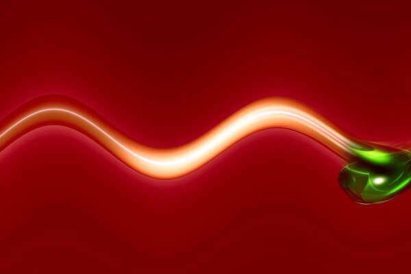 Abstract line on a red background