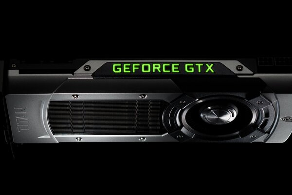 Titan GTX graphics card on a black background