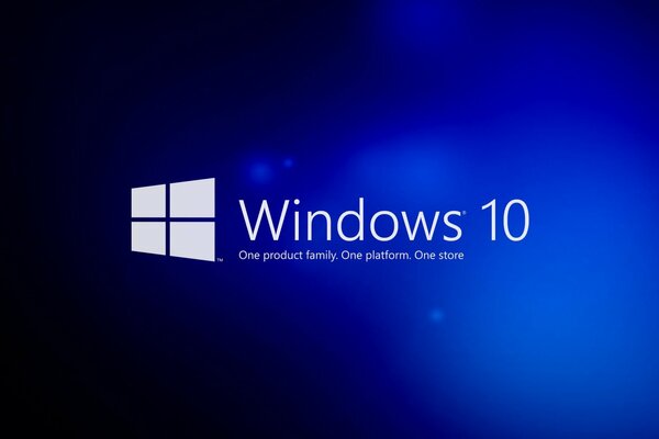 Logo windows 10 na niebieskim tle