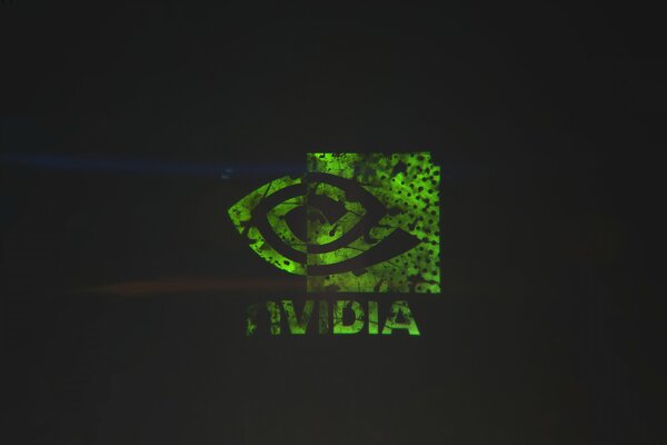 Schwarze Tapete mit grünem Nvidia-Logo