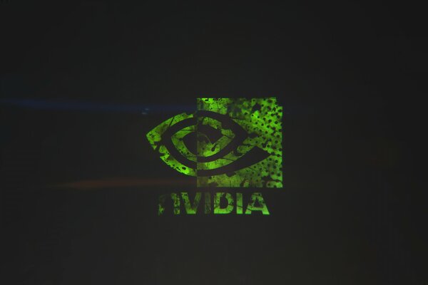 Czarna tapeta z Zielonym logo firmy Nvidia