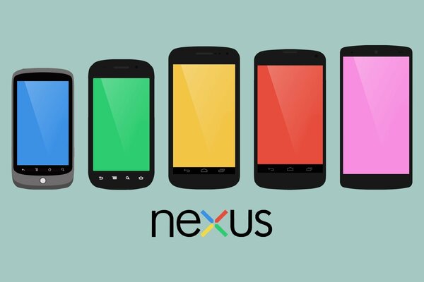 Linea di telefoni nexus con schermi multicolori