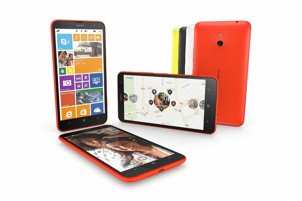 Presentation of nokia phone in different angles and colors