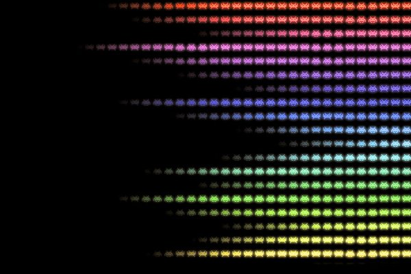 Rainbow colors on a black background