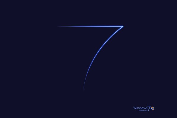 Windows seven emblemat na niebieskim tle