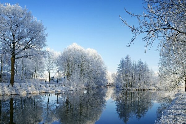 The calm of a frosty winter morning