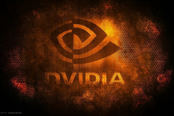 Das orangefarbene Logo der Firma Nvidia