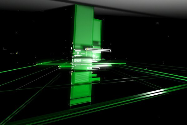 Black and green extraction plate projection