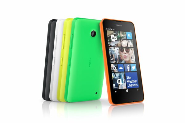 Nokia Lumia smartphone in different colors