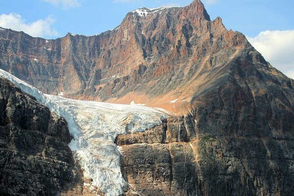 Beautiful mountains of snow avalanche