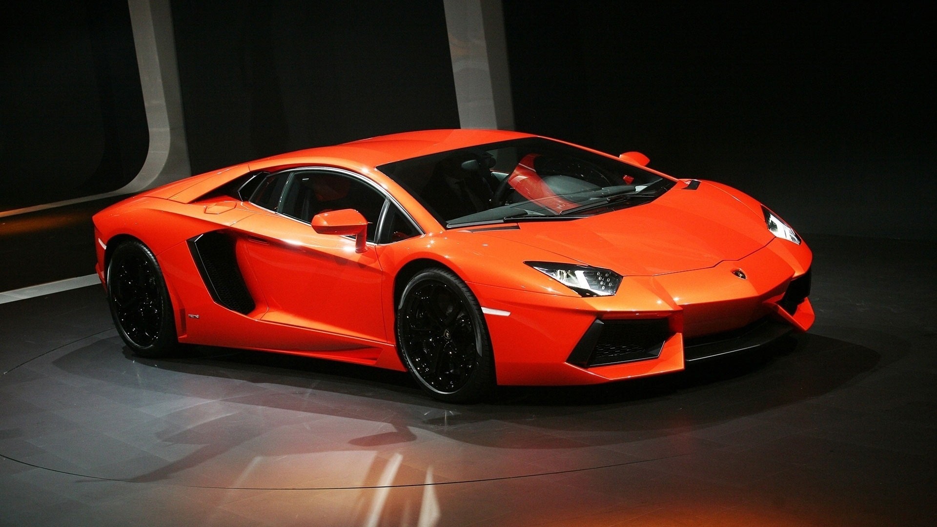 orange coupé lamborghini voiture de sport aventador