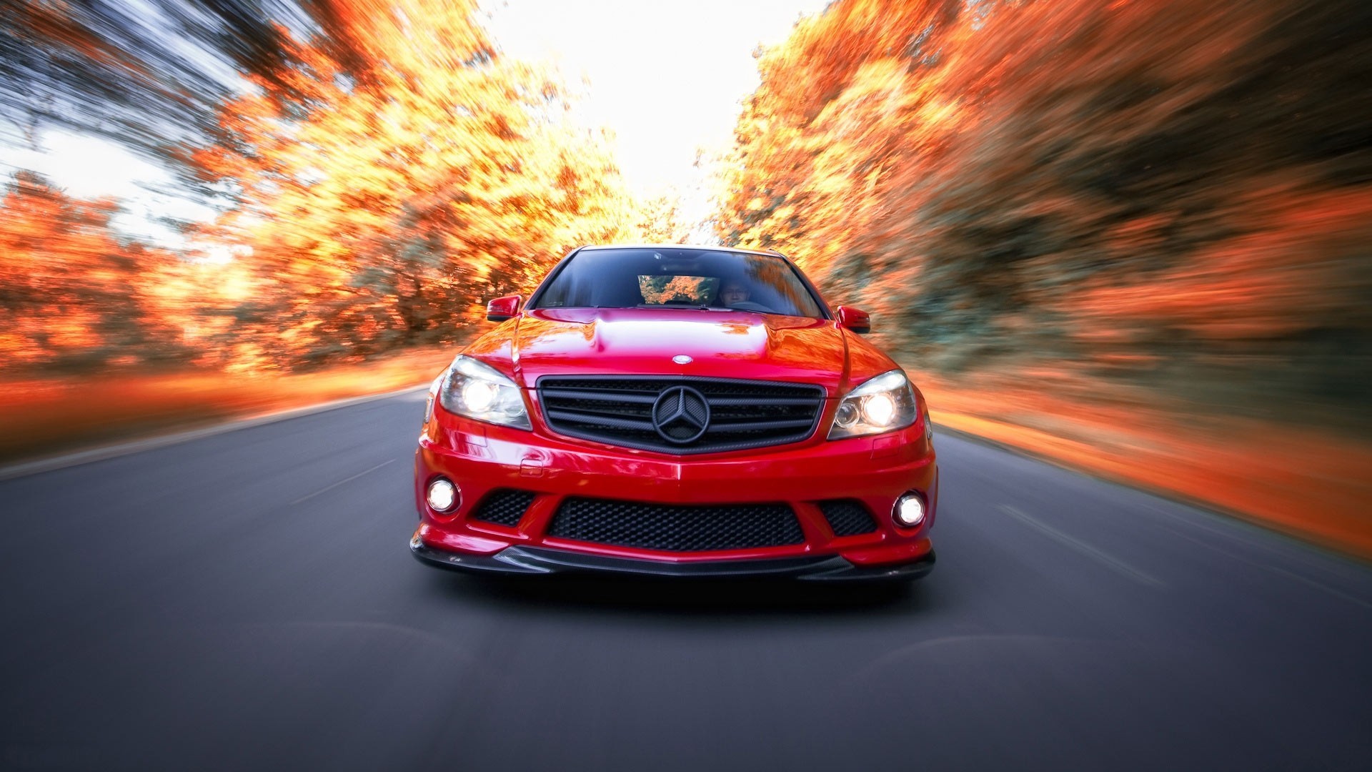 mercedes coche deportivo coupé rojo