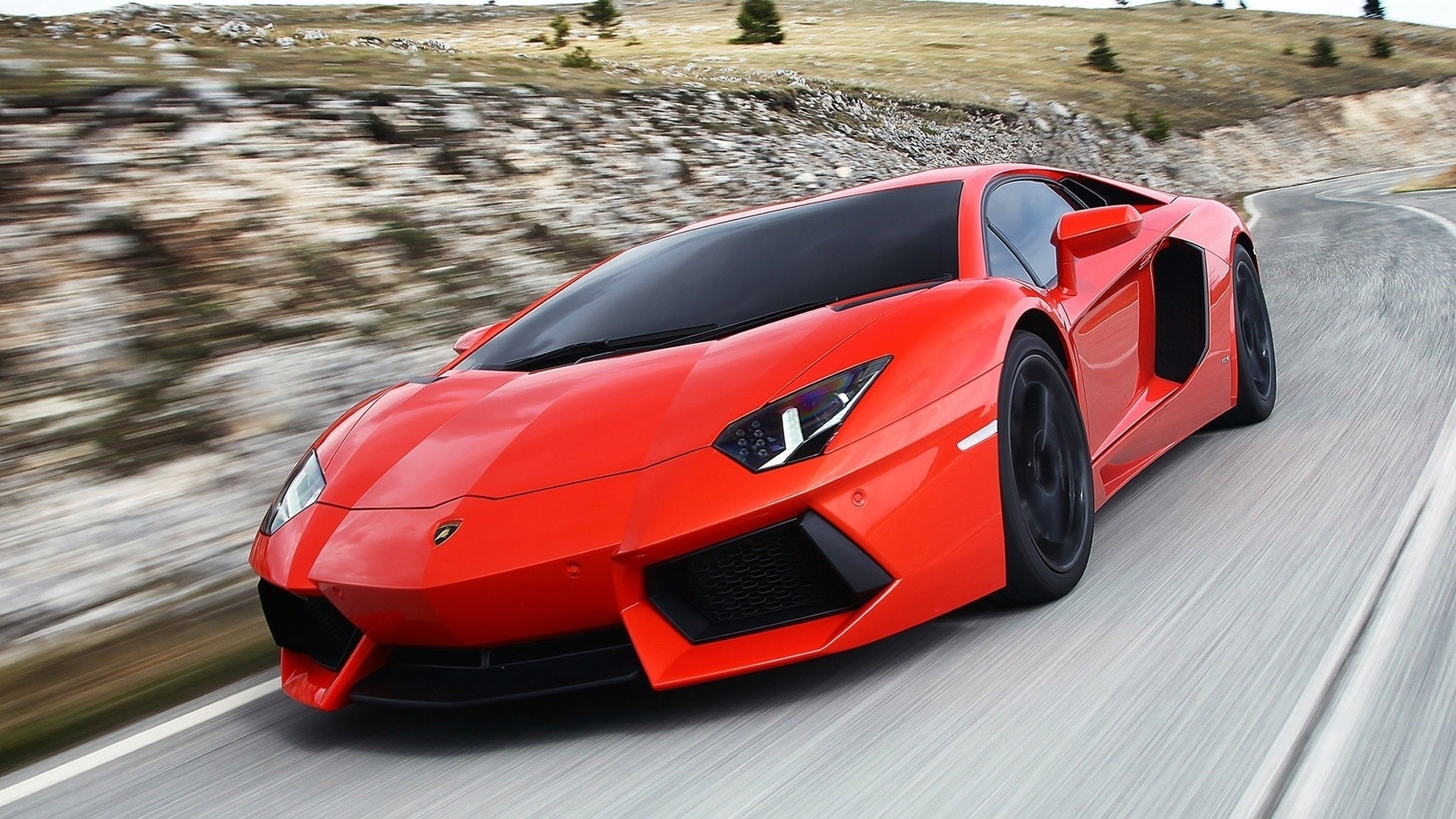 автомобиль дорога серый lamborghini aventador