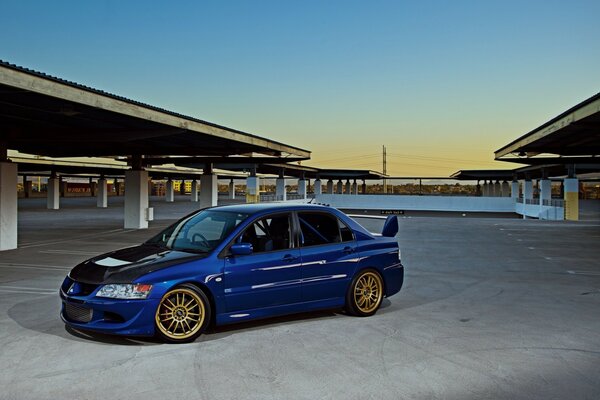 Mitsubishi lancer evo car with tuning