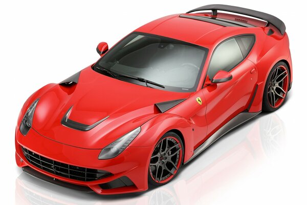 Schöner roter ferrari f12 berlinetta