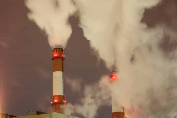 Pipes of the boiler house of the city of Moscow