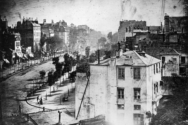 Retro photos of the Boulevard in Paris