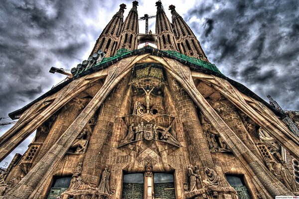 Spektakuläre Aussicht auf die Kathedrale von Sagrada Familia Barcelona