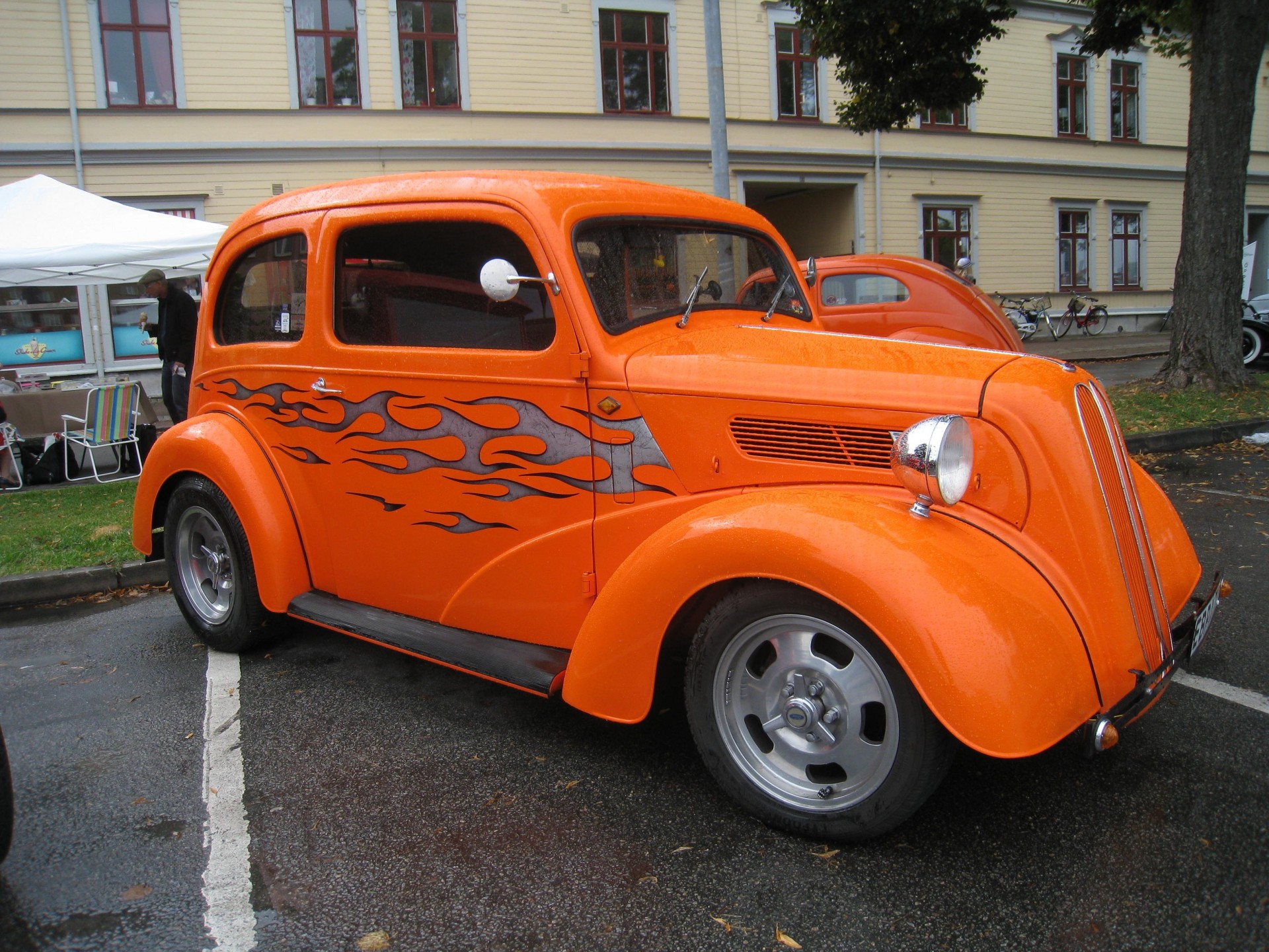 naranja tienda calle coche casa ciudad hot rod