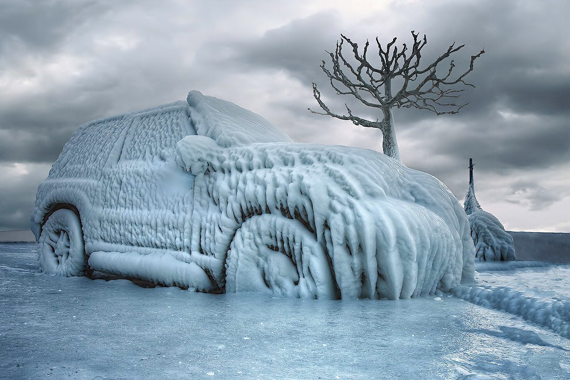 glace hiver voiture