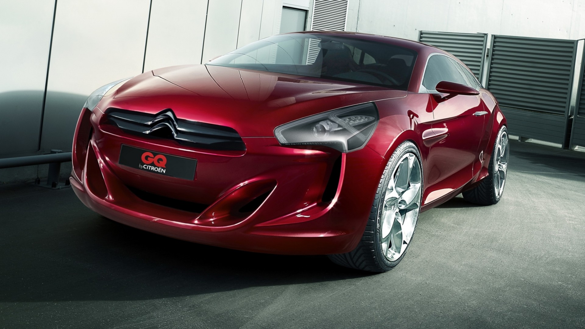 vehicles red grey close up citroen gq