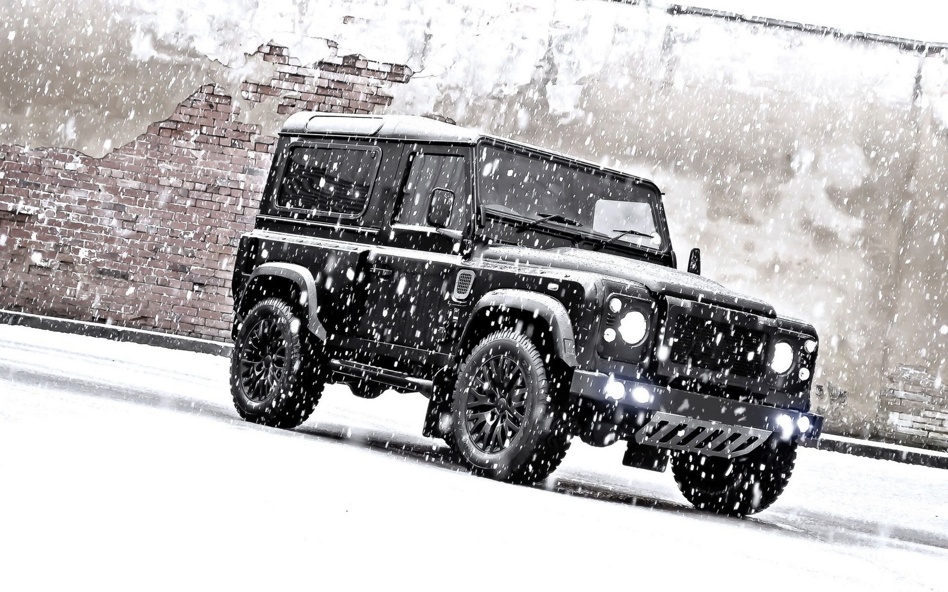 land rover defender jeep suv śnieg land rover tuning