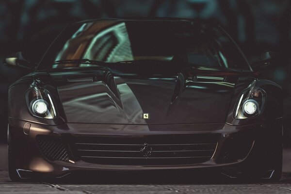 Elegante coche Ferrari con ruedas frescas