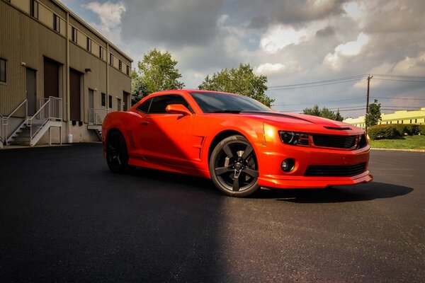 Chevrolet camaro red sports car amateur photo