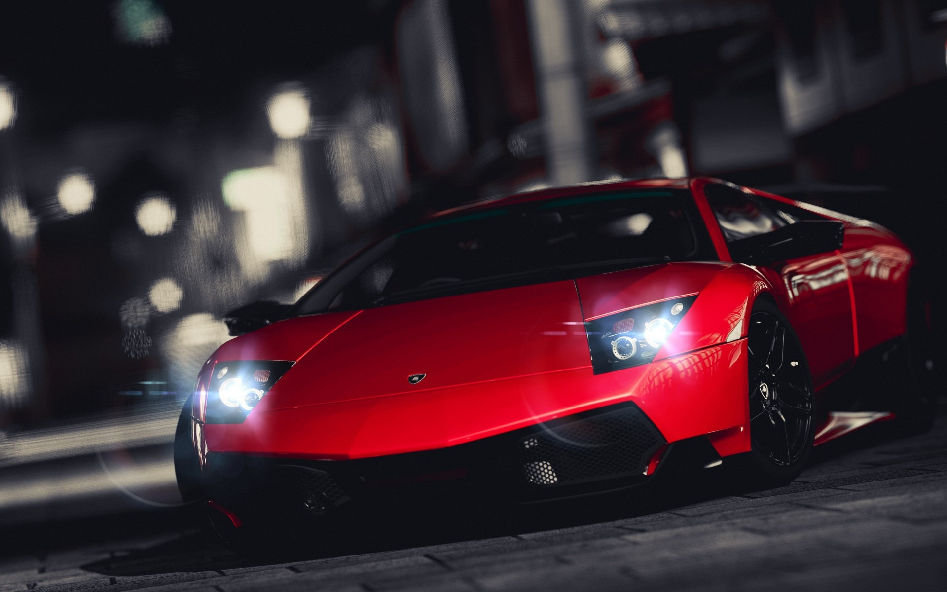 fast red murcielago car