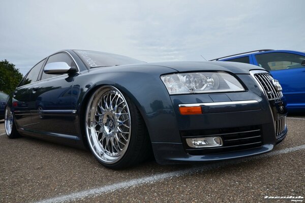 Close-up of audi A8 lowrider