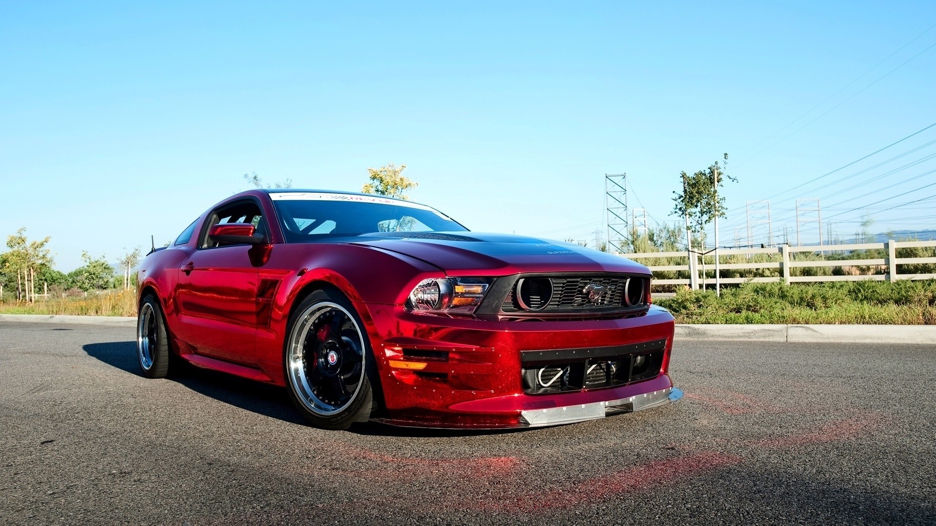 sfondi ford mustang auto rosso gt500 cromo bella personalizzazione