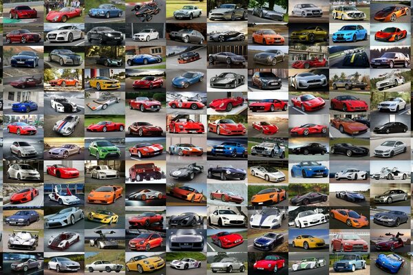 Изображение большого количества спортивных автомобилей
