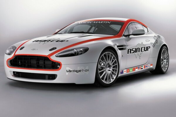 Coche deportivo aston martin gris