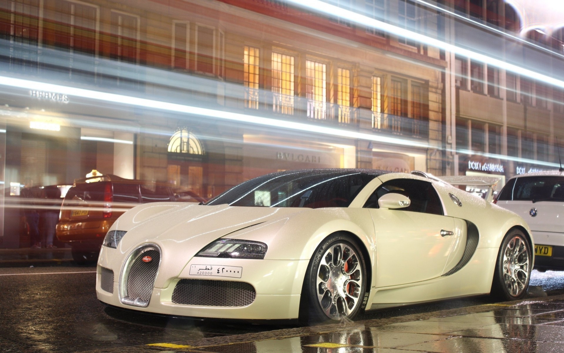 автомобиль veyron ночь bugatti супер автомобиль