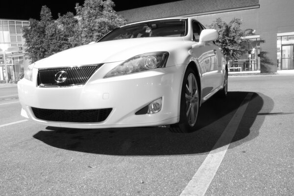 White car sports car and black shadow