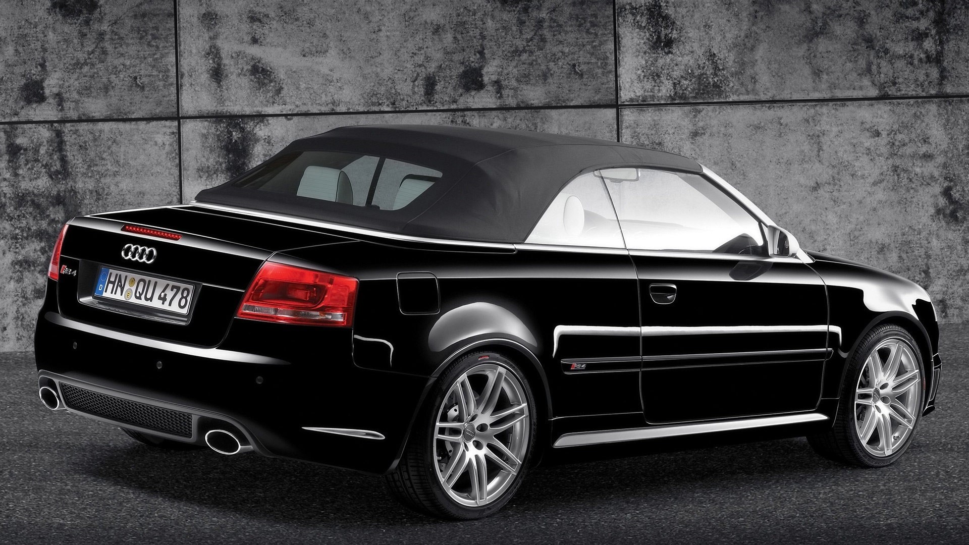 schwarz rs 4 audi 2008 hinten seite cabrio