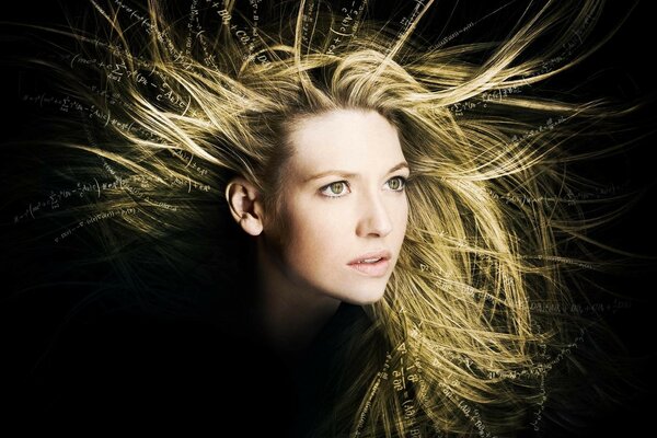 Portrait of a girl with flowing hair