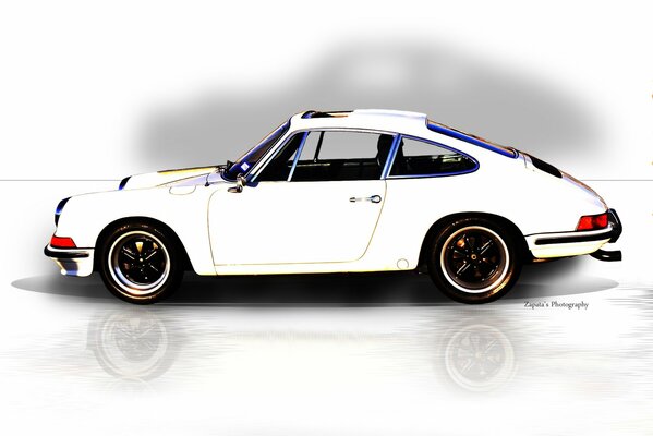 Retro Porsche white doors double