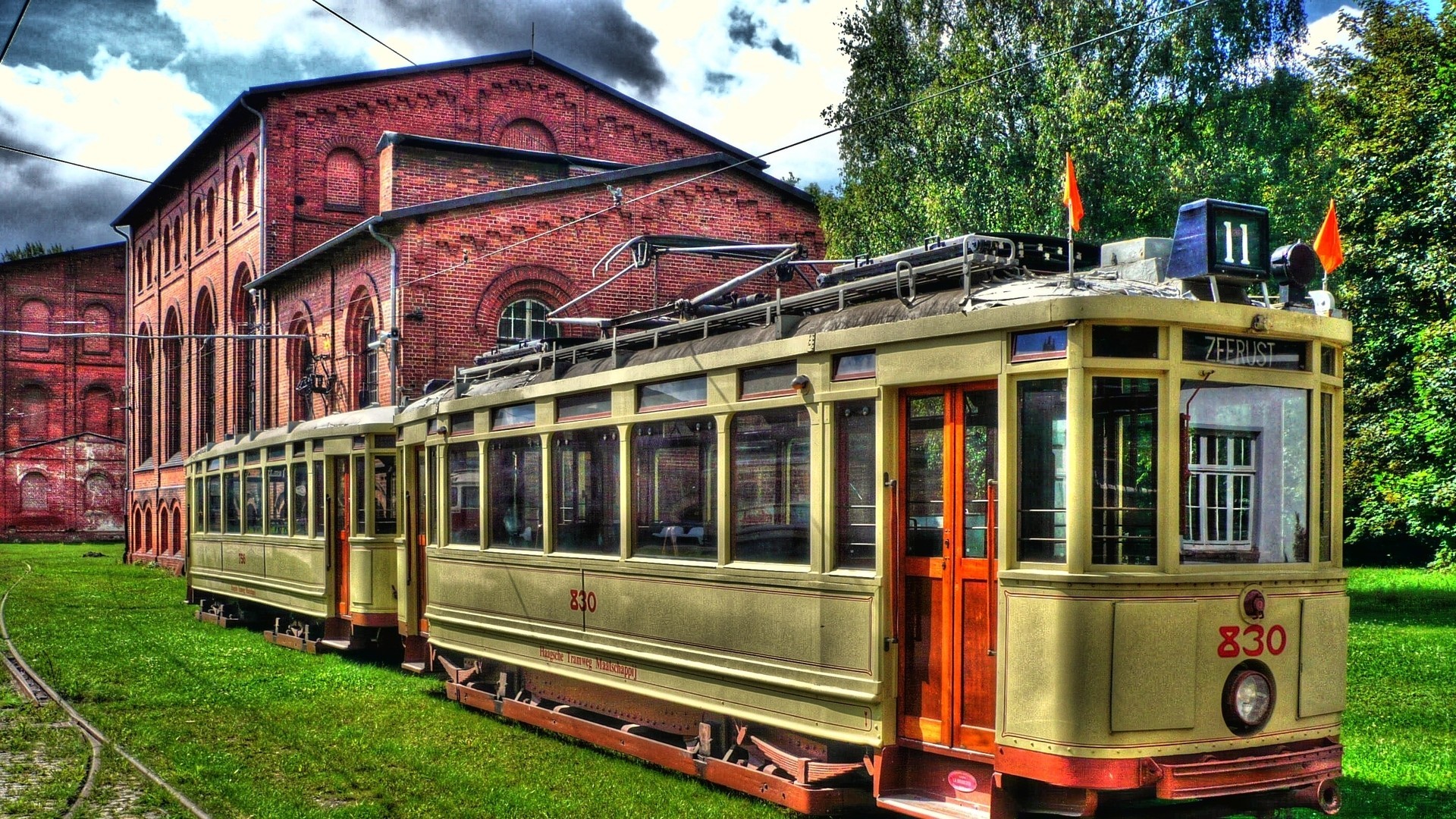 erba mattone inseguimento tram magazzino