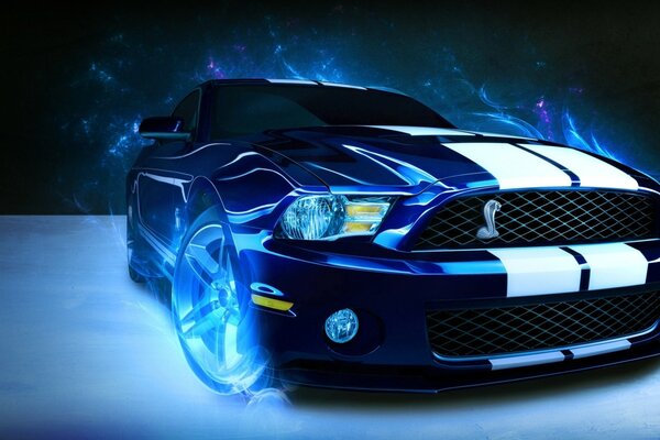 Helles Bild der Mustang-Maschine mit Photoshop