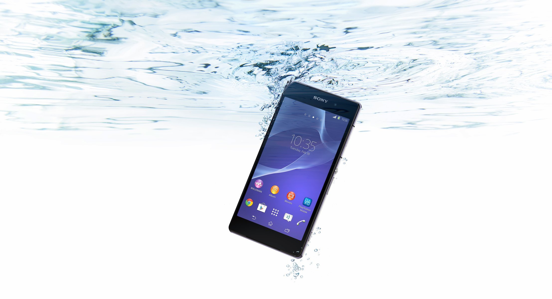 ony xperia z2 water smartphone bubbles waterproof