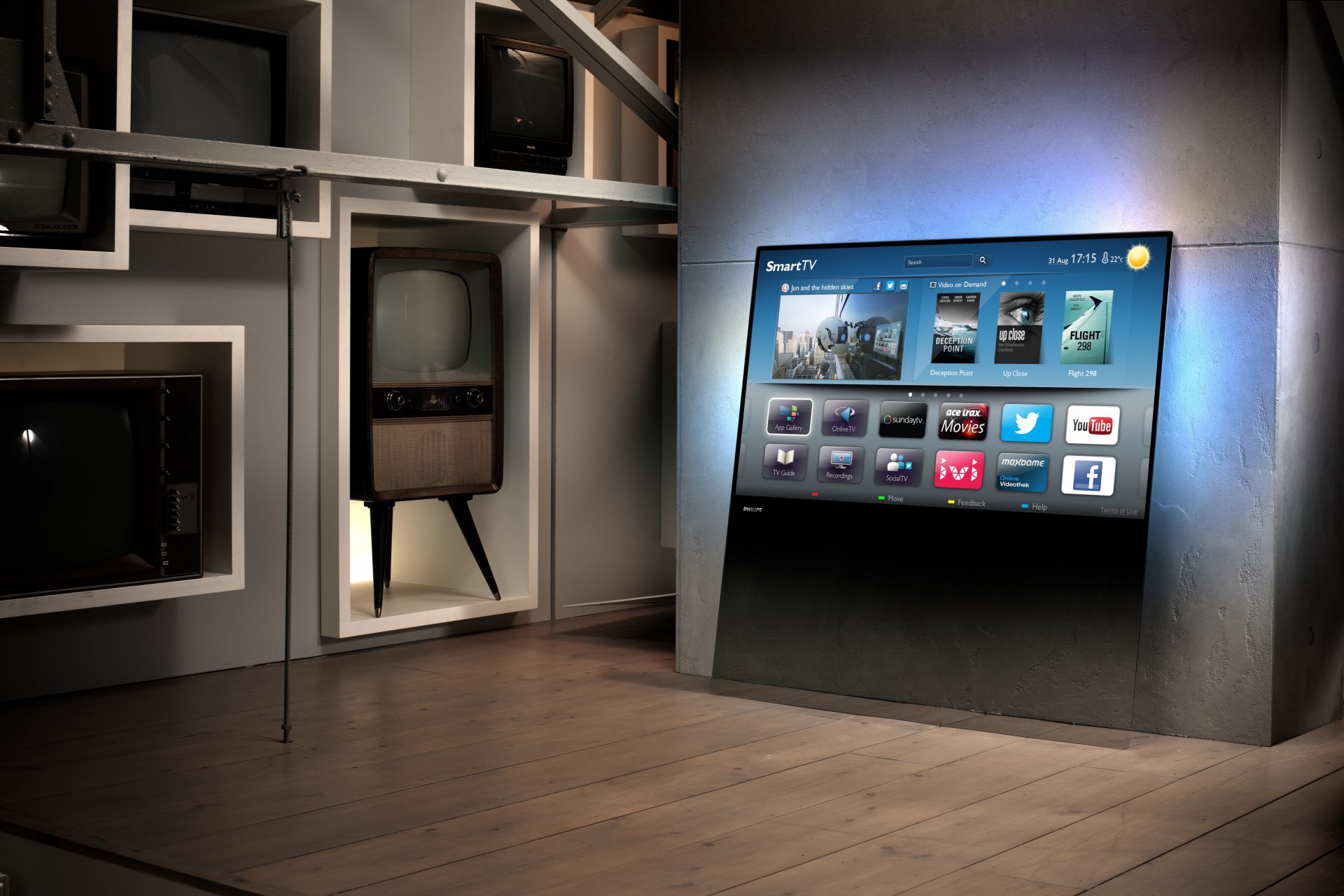 philips designline тв smart tv телевизоры прошлое будущее интерьер