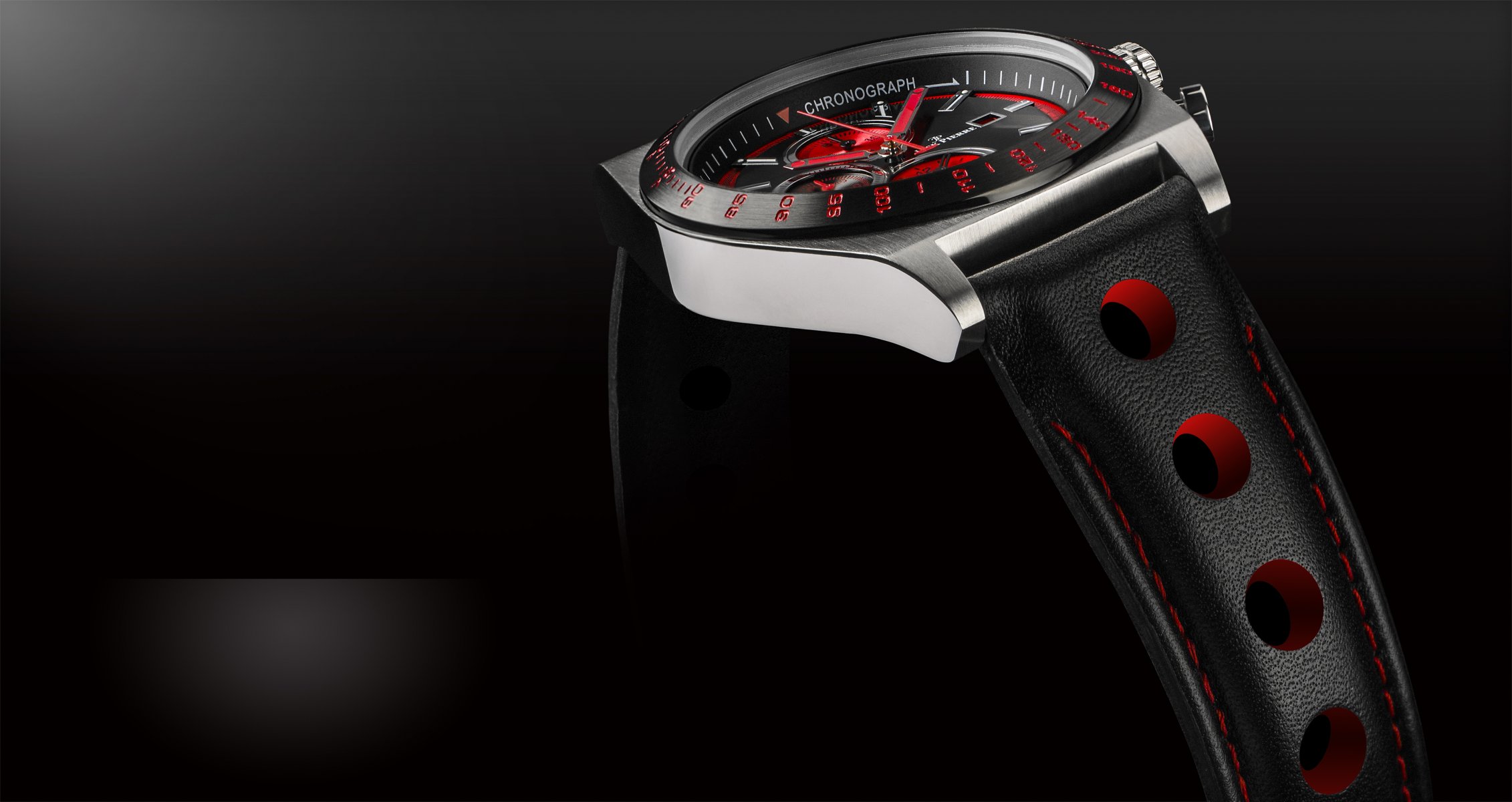 montre noir rouge