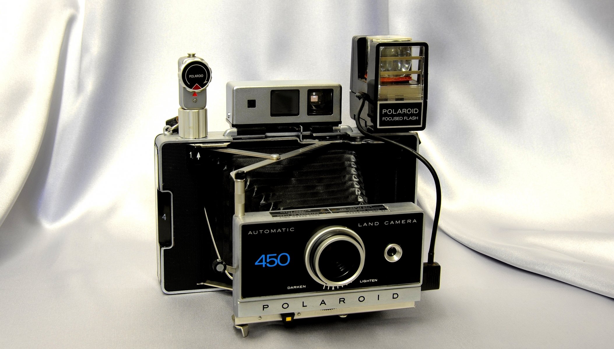 polaroid 450 automatische kamera blitz sucher hintergrund