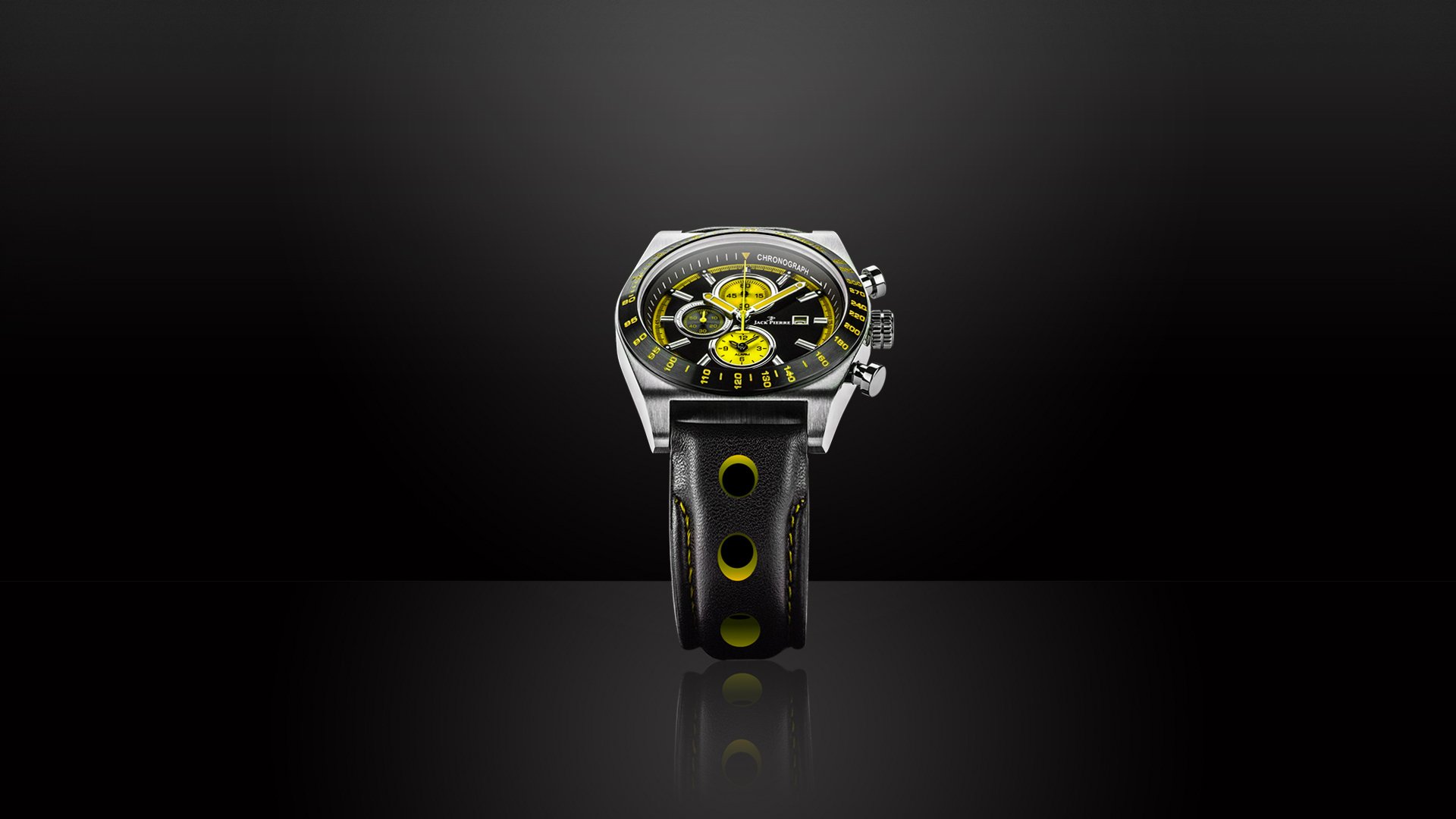 jack pierre reloj negro amarillo